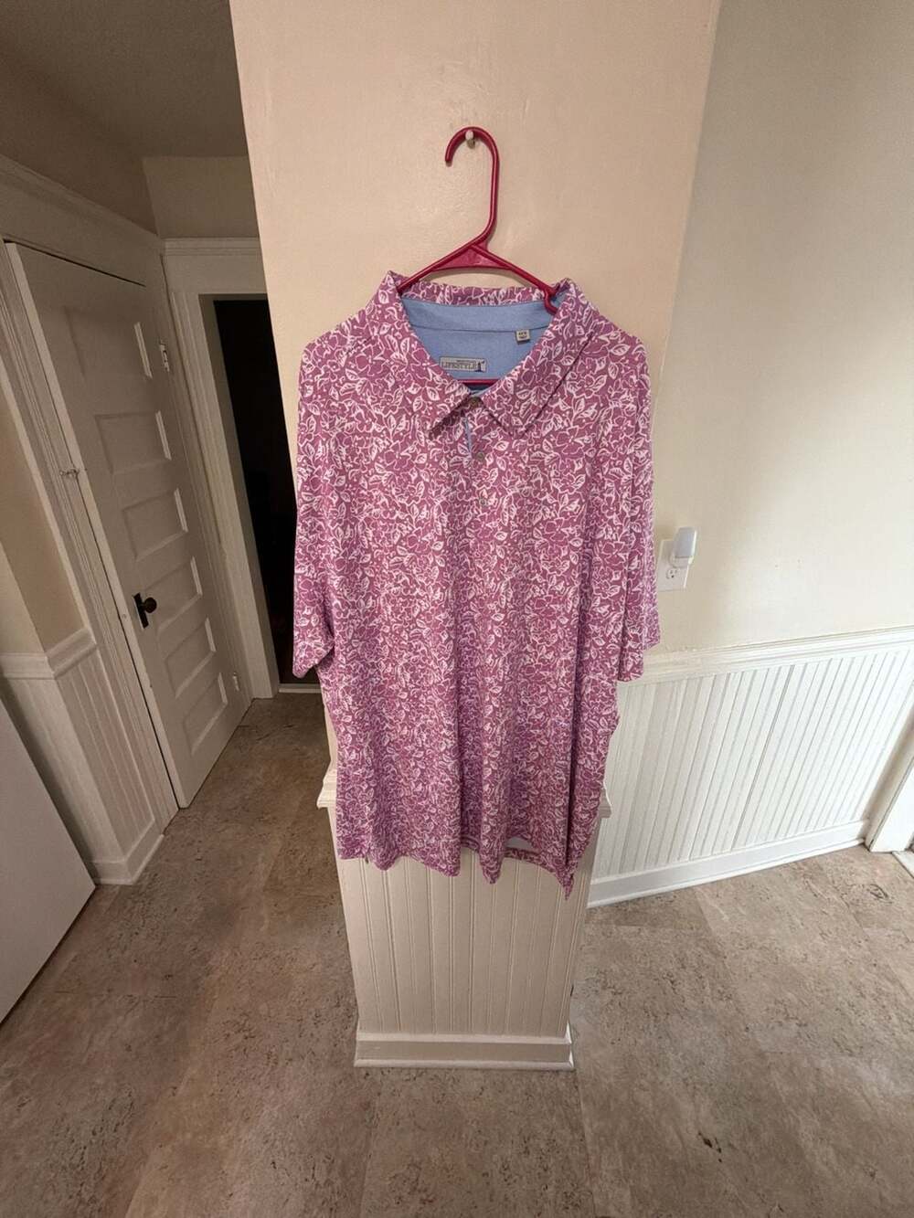 Westport Lifestyle Polo Size 4XB Pink Floral Golf Shirt